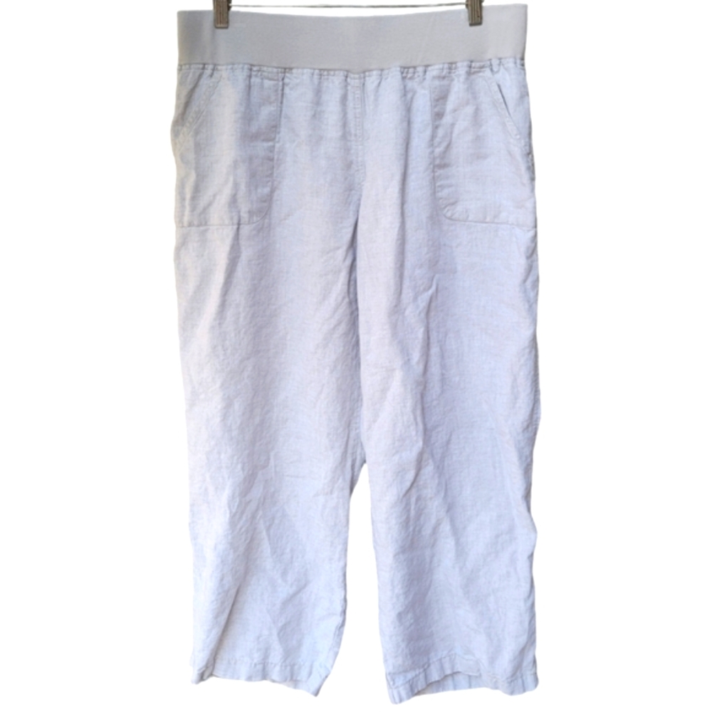 Allen Allen 100% Linen Wide Leg Pants Size 1X